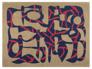 Carla Accardi, Serie parentesi (Blu), 1982, tempera vinilica su tela grezza, cm 70 x 95 copia