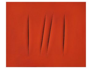 Lucio Fontana, Concetto spaziale, Attese, 1965-66, idropittura su tela, cm 54 x 65,5 copia