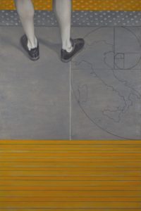 Oltre la linea, 2018. Olio su tela, 80x120 cm